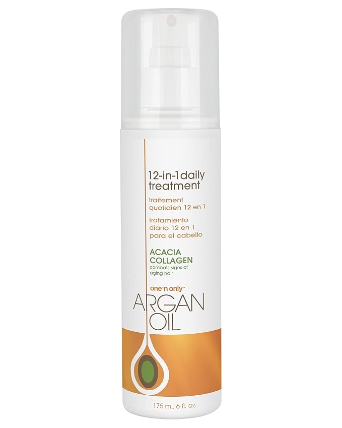 One 'n Only Argan Oil 12-in-1 Daily Treatment, Lightweight, Helps Control Frizz, Smooths, Detangles, Moisturizes, Strengthens and Adds Body to Dry, Damaged Hair, 6 Fl. Oz