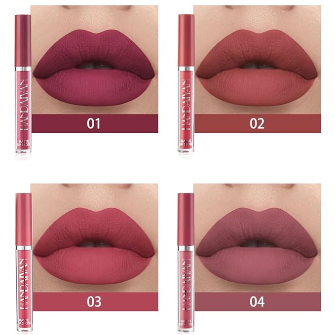 BestLand 3Pcs Matte Liquid Lip Gloss Set - 24H Transfer-Proof, Moisturizing & Non-Sticky I Mauve Pink, Classic Red, Deep Burgundy I Vegan + Cruelty-Free for Daily & Party