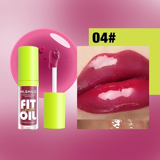 Lip Oil Lip Glaze, Soft Brush Head Hydrating Lip Glow Oil,Shiny Transparent Lip Gloss Plumping,Long Lasting Nourishing Non-sticky Fresh Clear Smooth Lip Care
