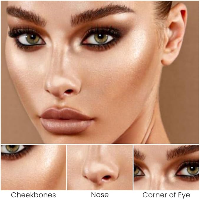Kaely 2Pcs Cream Bronzer Highlighter Stick,Face Shaping Contouring Shades Makeup,04+05