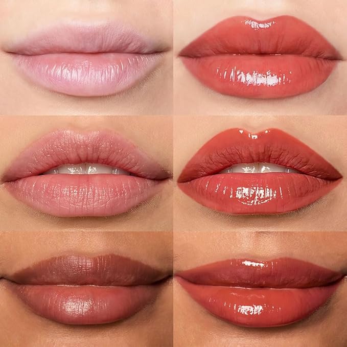 Hydrating Lip Glow Oil, Plumping Lip Oil, Tinted Lip Plumper Gloss,Younger-Looking Lips | Nourishing Long Lasting Non-Sticky Hydrating & Smoothing Lip Treatment Cruelty Free 04#