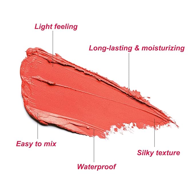Multi-Use Makeup Blush Stick,Beauty Solid Moisturizer Stick,Waterproof Natural Cheek(1#shy pink)
