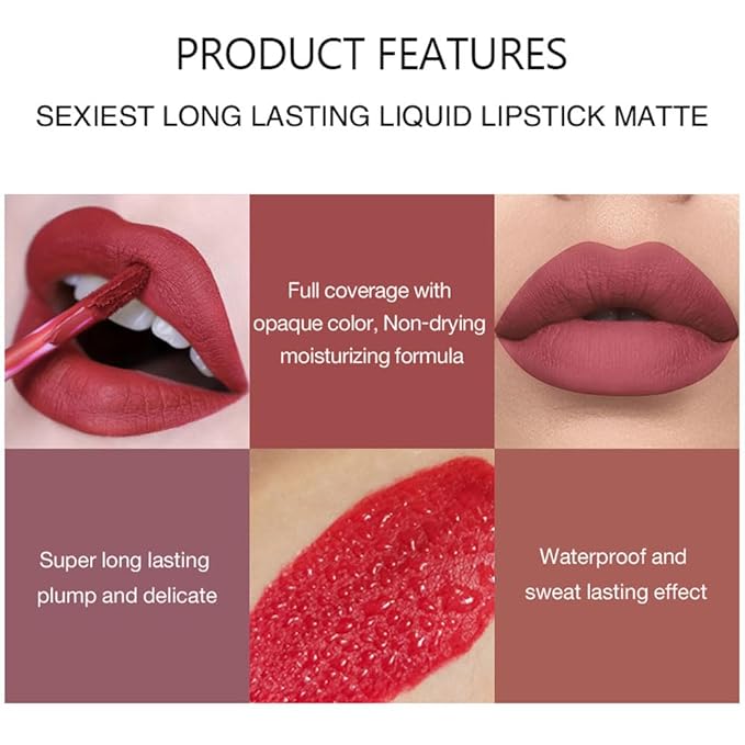 BestLand 3Pcs Matte Liquid Lipstick Set for Women - 24H Transfer-Proof, Moisturizing & Non-Sticky Lip Gloss I Bold Berry, Warm Rose, Muted Pink I Vegan + Cruelty-Free for Daily & Party