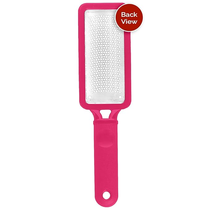 Microplane Colossal Foot File Scraper - The Original Stainless Steel Foot Rasp, Dead Skin/Callus Remover for Feet, Gentle Foot Scrubber, Pedicure Tools for Salon-Quality Foot Care, Pink