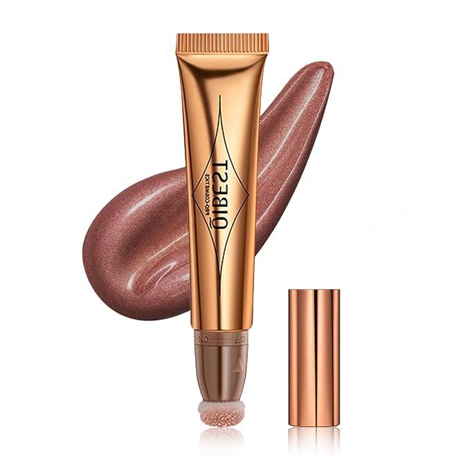 Highlighter Beauty Wand, Cream Liquid Highlighter Makeup Stick, Cruelty-free（Rose Gold）