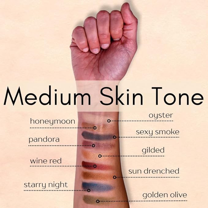 Sun Drenched Cinnamon Chocolate Brown Bronze Almond Gold Shimmer Pressed Powder Single Eyeshadow; Talc, Paraben & Cruelty Free