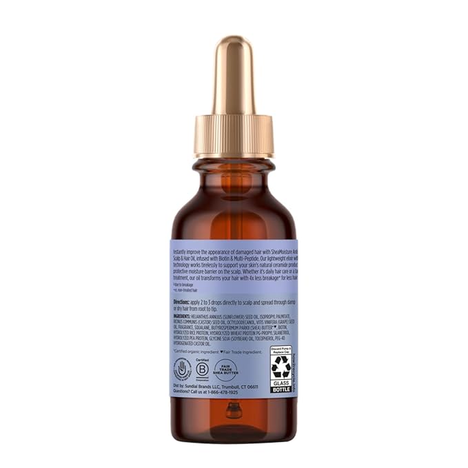 SheaMoisture Scalp & Hair Oil Anti-Hair Fall for Healthy Looking Hair and Moisturized Scalp, with Biotin & Multi-Peptide ScalpBoost Technology, 2 oz
