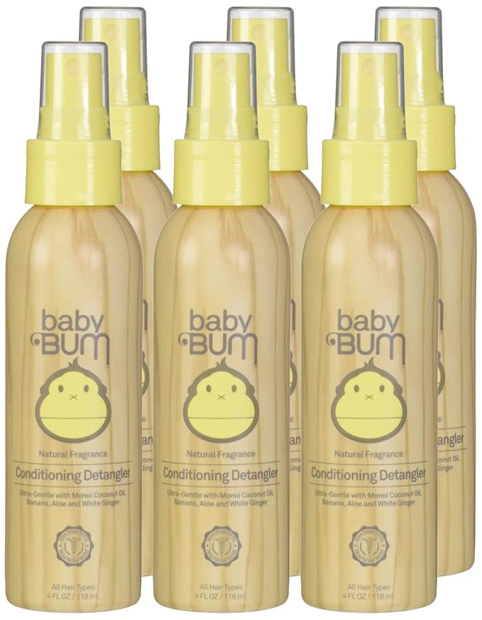 Baby Bum Baby Bum Conditioning Detangler Spray - Leave-in Conditioner â€“ Natural Fragrance - Gentle & Safe With Soothing Coconut Oil - 4 Fl Ounce, 4 Fluid Ounce (Pack Of 6)
