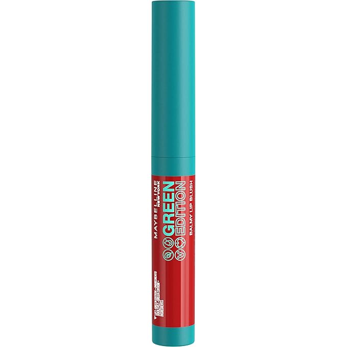 Maybelline Green Edition Balmy Lip Blush, Formulated With Mango Oil, Bonfire, Blue Red, 1 Count