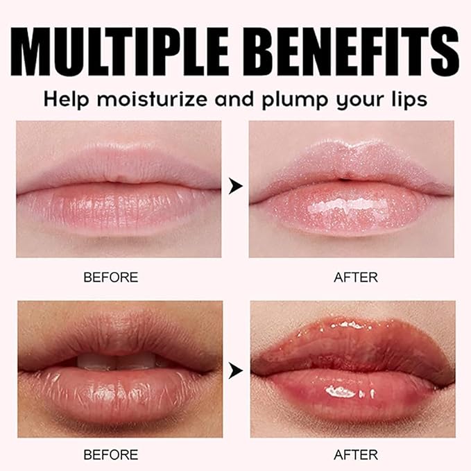 Hydrating Lip Oil, Big Brush Head Lip Glaze Shiny Transparent Lip Glow Oil, Nourishing & Non-sticky Long Lasting Fresh Clear Smooth Lip Care Plumping Lip Oil (# 05)