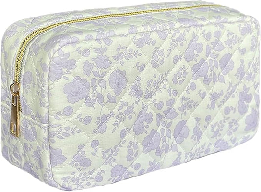 Quilted makeup bag floral makeup