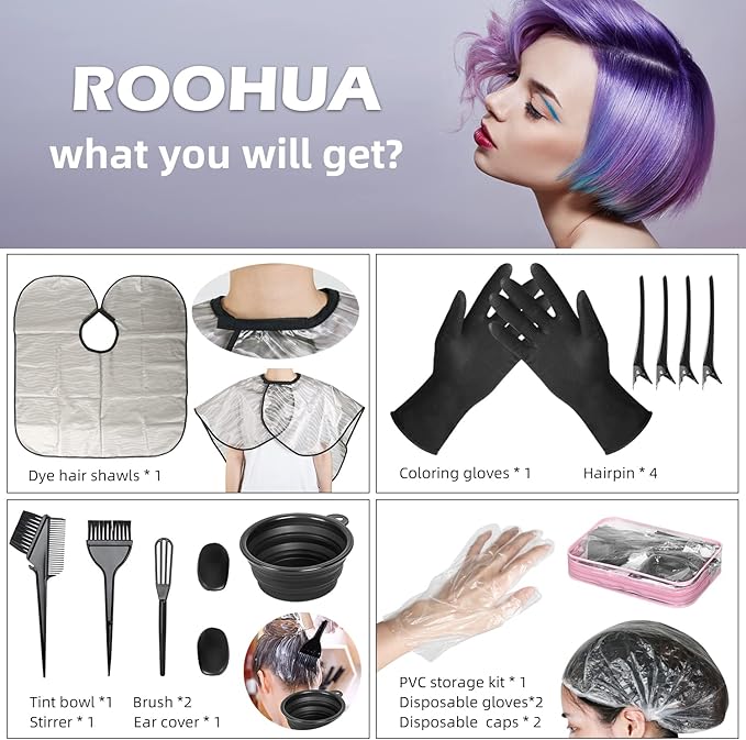 ROOHUA 16 Pieces Hair Dye