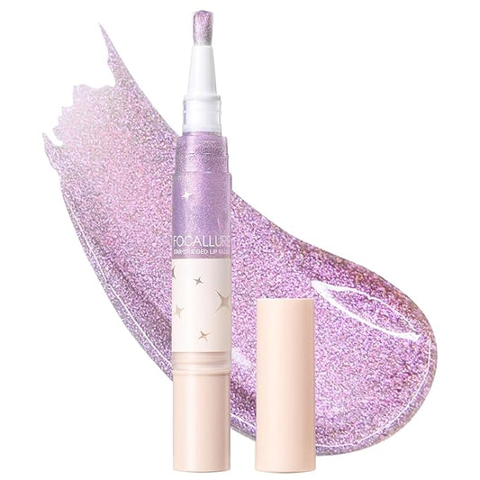FOCALLURE Glitter Lip Gloss,High Shine Shimmer Lipstick,Long Lasting Plumping Lipgloss,Hydrating,Moisturizing,Non-Sticky and Lightweight Formula for Lip Color,Moonquake