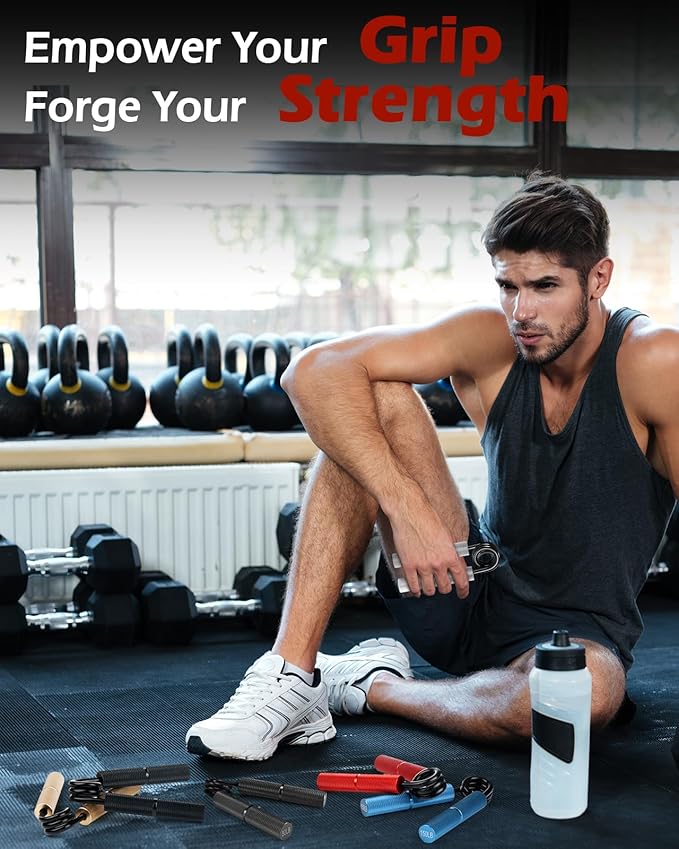 Grip Strength Trainer 6 Pack (50-350LB), No