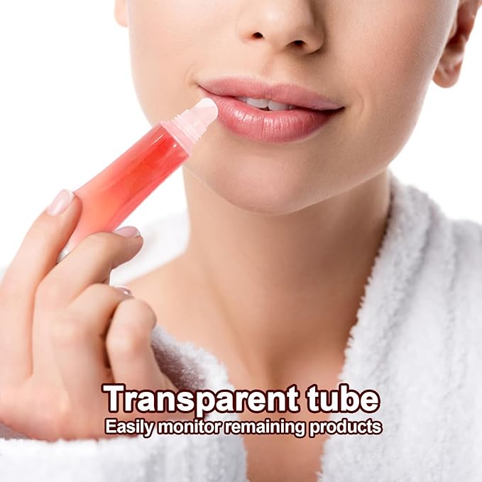 Quacc 9pcs Empty Lip Gloss Tubes, 15ml Soft Squeezable Lip Balm Container Refillable Lipstick Cosmetic Tubes for DIY Lip Gloss Balm Makeup Travel Toiletries (White Pink Silver)