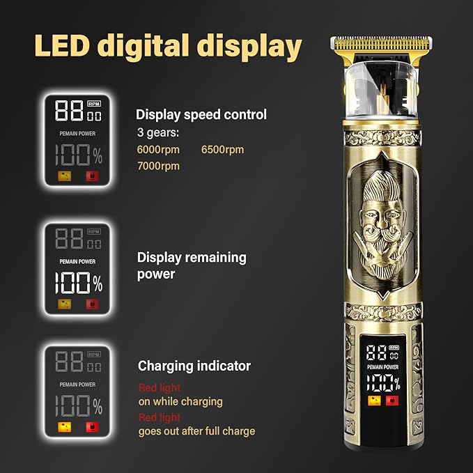 Professional Hair Clippers with LCD