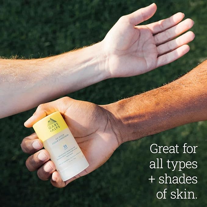 Oars + Alps Go Stick Clear SPF 35 Face Sunscreen, Skin Care Infused with Vitamin E and Antioxidants, Water and Sweat Resistant, TSA Friendly, 1.7 Oz, 2 Pack