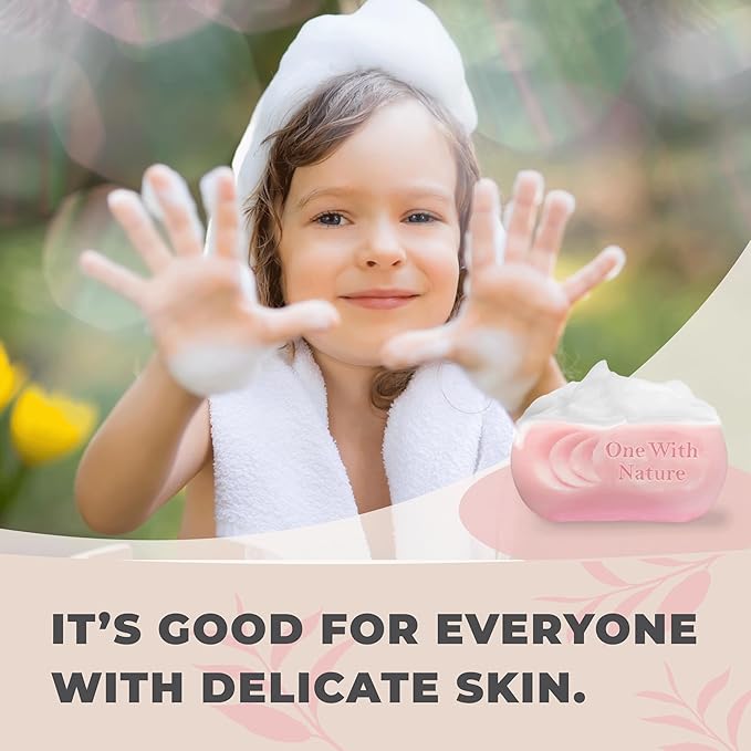 One With Nature Feminine Cleansing Bar, Petal Fresh, Probiotics, Apple Cider Vinegar, Omega Fatty Acids, Oatmeal, Pure, Gentle Cleansing Bar for Sensitive Skin, Face, Body, 3.5 Oz (Pack of 3)