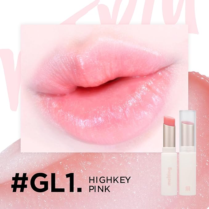 MERZY Glossy Melting Color Lip Balm – Juicy High-Pigment Lip Color with Glossy Shine – Moisturizing Vegan Lip Balm #01 HIGHKEY PINK