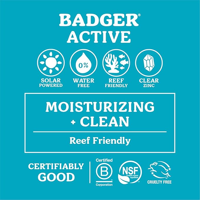 Badger Mineral Sunscreen Combo, SPF 30 Cream & SPF 35 Face Stick, Organic Reef Safe Broad Spectrum Water Resistant with Zinc Oxide, Unscented