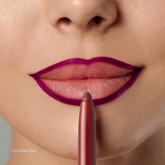 Professional Lip Liner, Long-Lasting Luxury Intense Lipliner, Creamy Retractable Easy to Use Richly Pigmented Lip Liner Pencil 3 PCS (Deep Red)