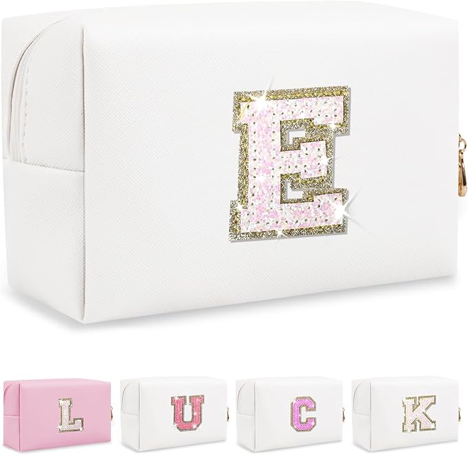 Personalized initial letter makeup bag,