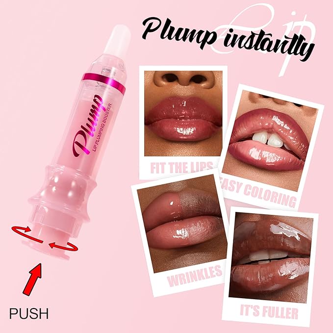 Erinde Lip Plumper Gloss, Natural Ginger Lip Plumping Booster Lip Plumping Oil, Ultra-Hydrating & Nourishing Plump Lip Plumper, Glossy Finish Fuller Lip Plumping Lip Gloss for Women Girls, G04