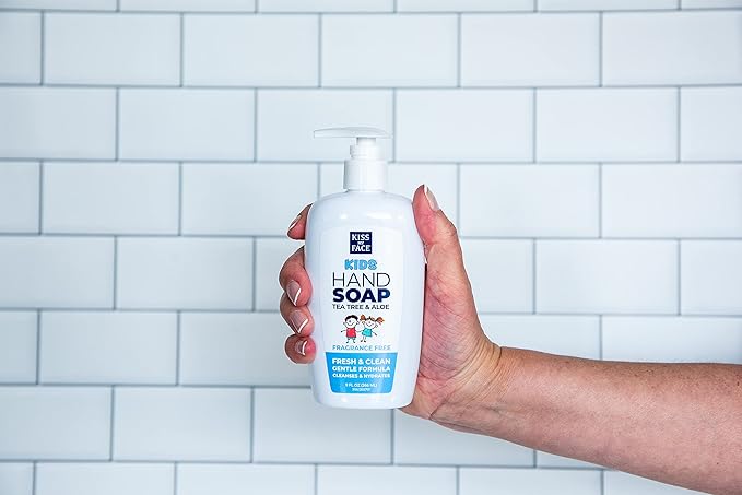 Kiss My Face Kids Hand Soap, Fragrance-Free, Cleanse And Hydrate Skin, Vegan & Cruelty-Free, Easy To Use Hand Soap Pump, Suitable For Sensitive Skin, 9 Fl Oz Bottle (Pack of 2)