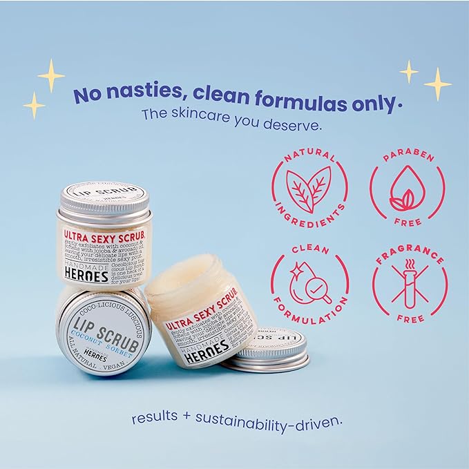 Handmade Heroes 100% Natural Lip Scrub,