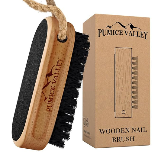 Wooden cleaning finger nail brush