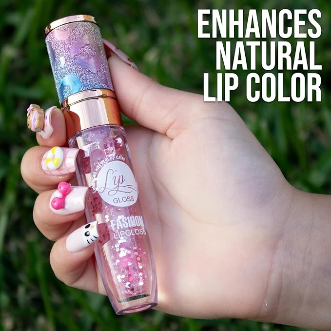 42 Bundle Diamond Bling Bling Mood Color Changing Lip Gloss & Lip Stain Set of 6 Crystal Sparkle Non-Sticky Lightweight Long Lasting High Shine Hydrating Glow For Girls, Teens, Women