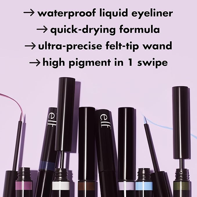 e.l.f. H2O Proof Inkwell Eyeliner Pen, High-pigment, Waterproof Liquid Eyeliner, Delivers A Matte Finish, Vegan & Cruelty-free, Sugarplum