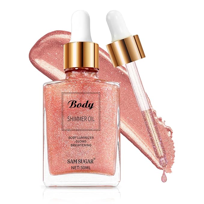 Shimmering Body Oil,Face & Body Glitter Makeup Liquid for Women