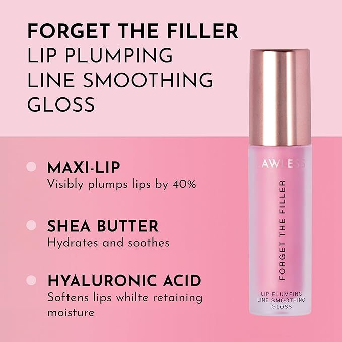 Forget the Filler Lip Plumping Line Smoothing Gloss - Daisy Girl - Premium Volumizing Lip Gloss with Natural Ingredients Designed to Plump, Firm, and Hydrate Lips 0.11 oz