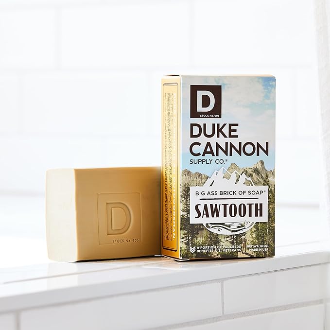Duke Cannon Big Brick of Soap for Men - Sawtooth, Alpine Air and Cedarwood Scent, 10 oz (Pack of 3)