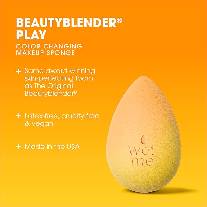 Beautyblender® | Beam Color Changing Beauty Blender Makeup Sponge, Super-Soft Foam Easily Blends Foundations & Creams, Made in USA, Reusable, Washable, Streak Free Application, Heat Activated