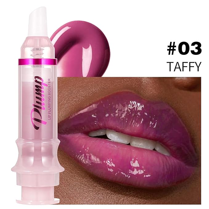 Erinde Lip Plumper Gloss, Natural Ginger Lip Plumping Booster Lip Plumping Oil, Ultra-Hydrating & Nourishing Plump Lip Plumper, Glossy Finish Fuller Lip Plumping Lip Gloss for Women Girls, G03