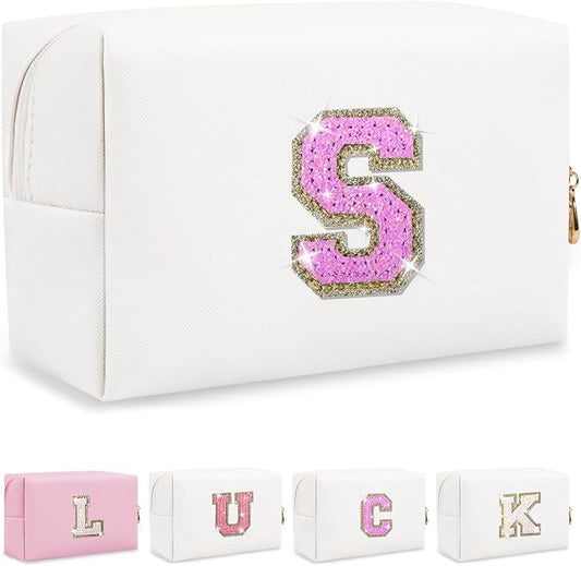Personalized initial letter makeup bag,