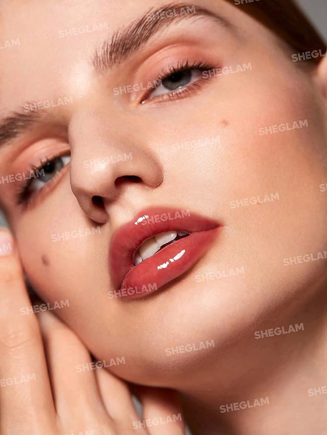 SHEGLAM Glaze Daze Lip Gloss Shiny Tinted Lip Gloss High Gloss Finish Plumping Lip Care Nourishing Not Easy to Fade Liquid Lip Cosmetics-Jammy
