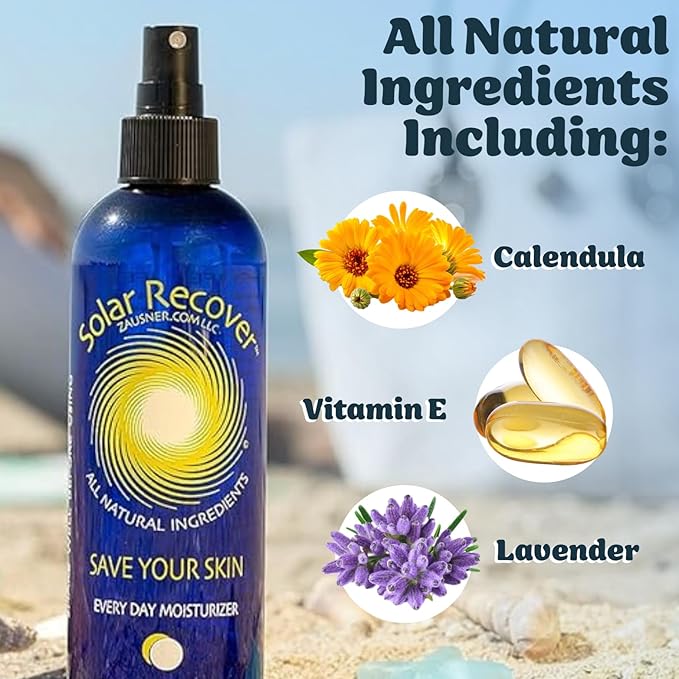 Solar Recover After Sun Moisturizing Spray 2 Pack (12 Ounce Each) - Hydrating Facial & Body Mist - 2460 Sprays of Sunburn Relief With Vitamin E & Calendula - Lotion Delivered in Water For Healthy Skin