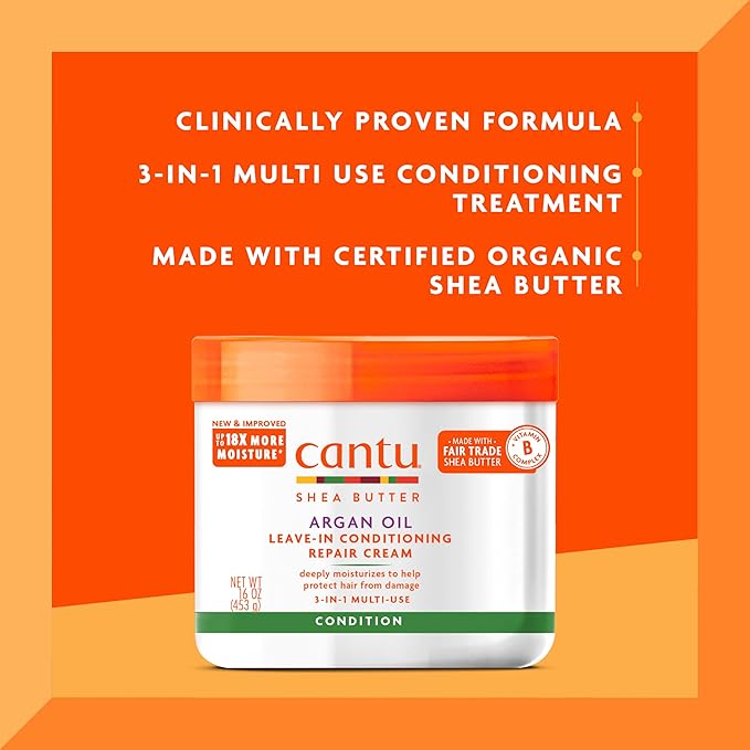 Cantu Leave-In Conditioning Repair Cream with Argan Oil, 16 oz (Pack of 2)