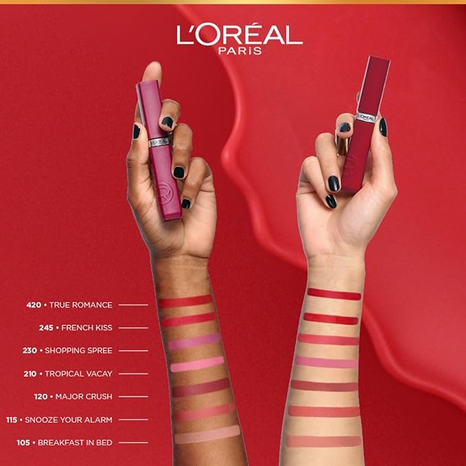 L'Oreal Paris Infallible Matte Resistance Liquid Lipstick, up to 16 Hour Wear, Breakfast in Bed 105, 0.16 Fl Oz