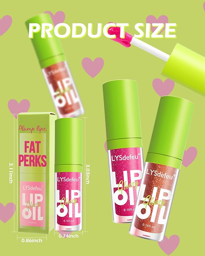 Hydrating Lip Glow Oil-Tinted Lip Oil Lipgloss,Pink Lip Gloss Lipstain Glossy Lip Glaze,Clear Pink Lip Tint Stain,Long Lasting Glow Reviver Lip Care Oil,Women's Day Makeup Gift for Women-02