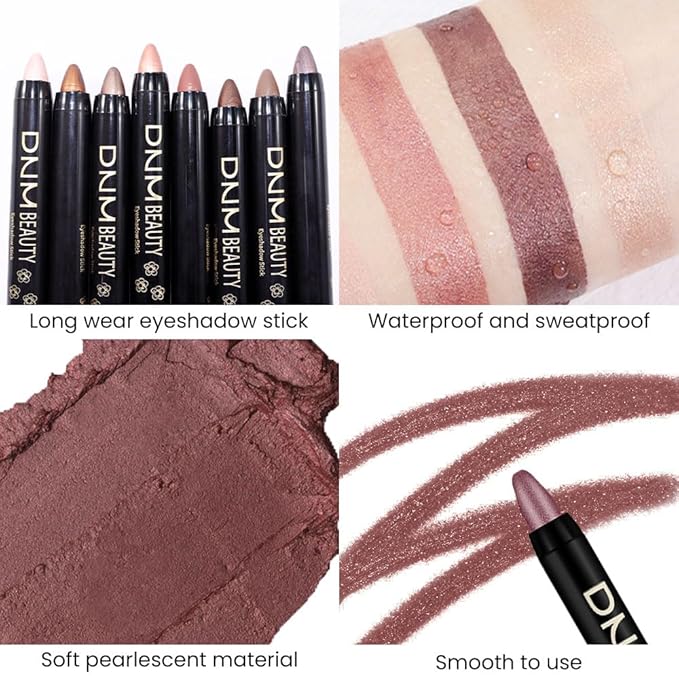 evpct Orchid Shimmer Cream Eye Shadow Brightener Sticks Set for Eyes, Orchid Shimmery Matte Pencil Eye shadow Applicator Stick Pen Palette Makeup Waterproof sombras en crema para ojos 26#