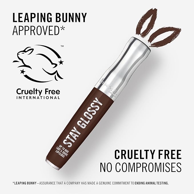 Rimmel London Stay Glossy, 435 Cocoa Kiss, Lip Gloss, Non-Sticky, Color and Shine, Up To 6-Hour Wear, Precise Applicator, 0.18oz