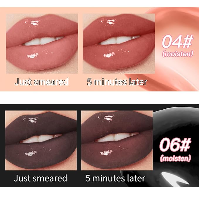 Crystal Jelly Moisturizing Lip Oil 2Pcs Hydrating Lip Moisturizing