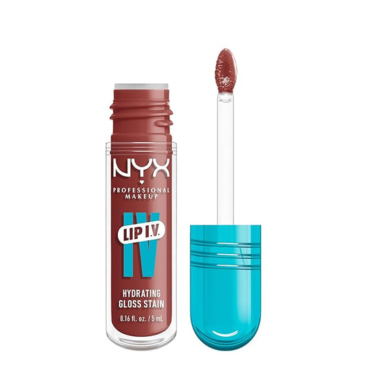 NYX PROFESSIONAL MAKEUP Lip IV Hydrating Glossy Lip Stain with 12HR Hydration - Hydra Honey (Brown)