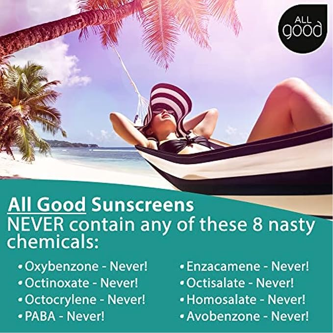 All Good Sunstick - Face Sunscreen, Water Resistant, UVA/UVB Broad Spectrum SPF 30+, Coral Reef Friendly - Beeswax, Zinc, Vitamin E, Shea Butter (Unscented)