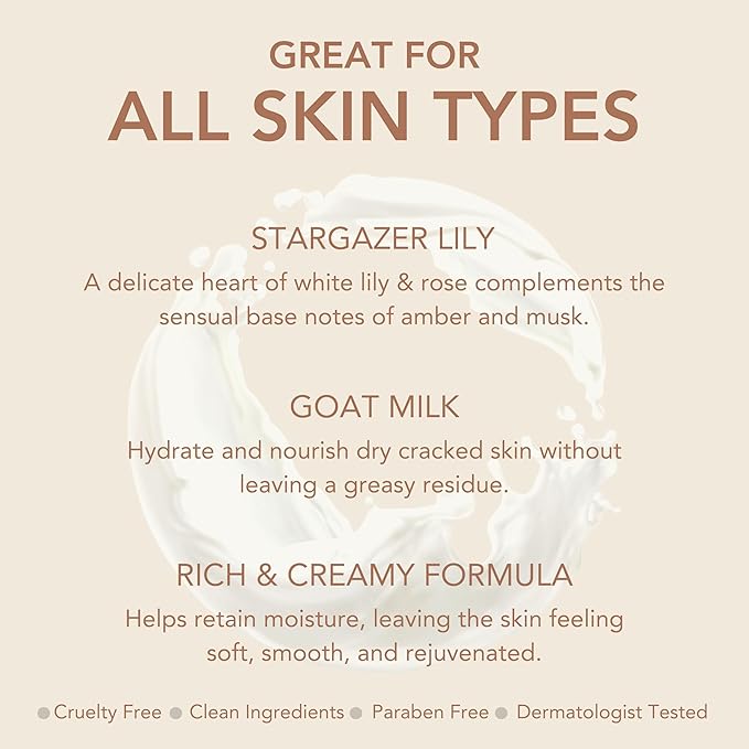Dionis Goat Milk Skincare 1 oz Scented Hand Cream Set of 6, Moisturizing Lotion for Dry Skin, Good for Sensitive Skin, Cruelty-free and Paraben-free, Stargazer Lily