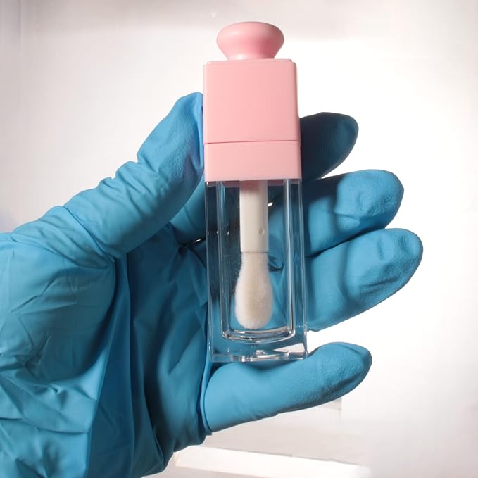 COSIDEA 18PCS Empty 8ML Square clear Lip Gloss Tube Silver big doe foot wand lipgloss tubes for Lip oil tint bottles container… (Pink)